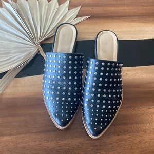 Womens studded mules.